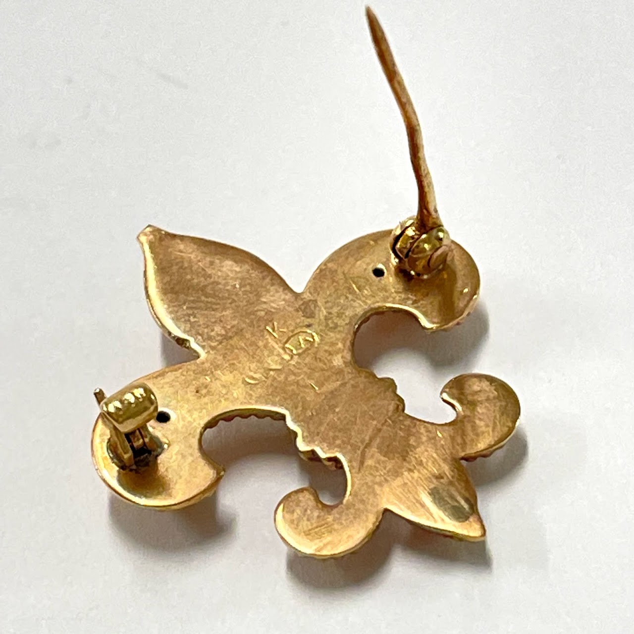 14K Rose Gold Fleur De Lis Brooch