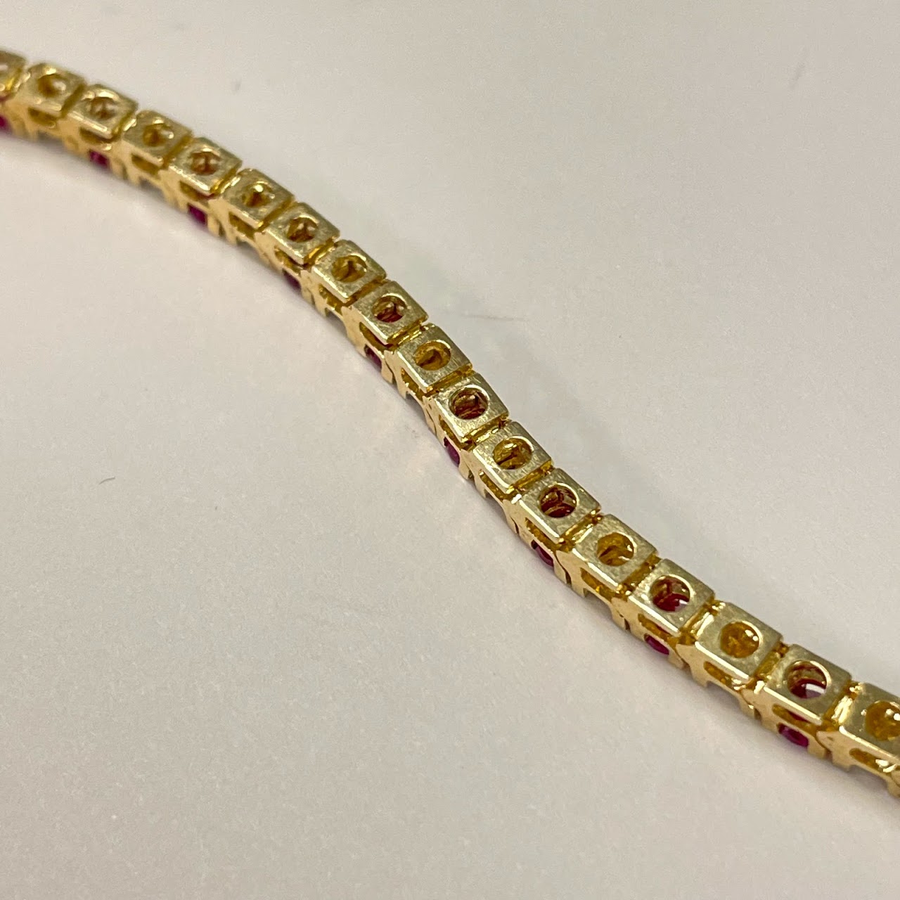 14K Gold, Diamond & Ruby Bracelet