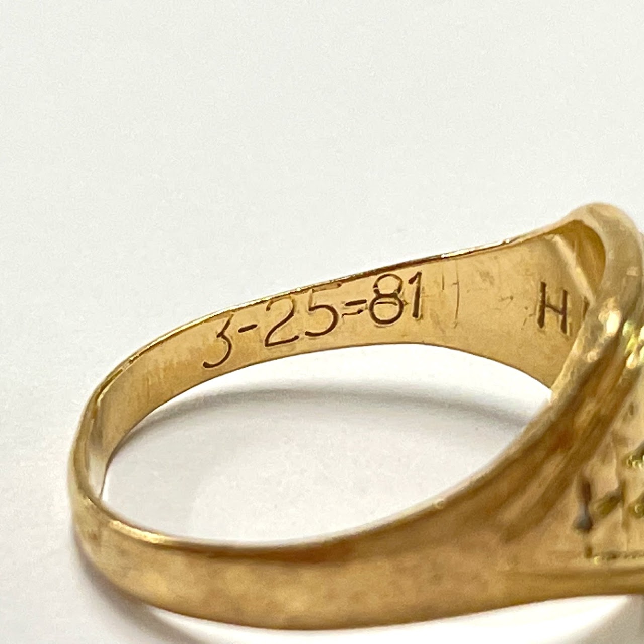 14K Gold Engraved Ring