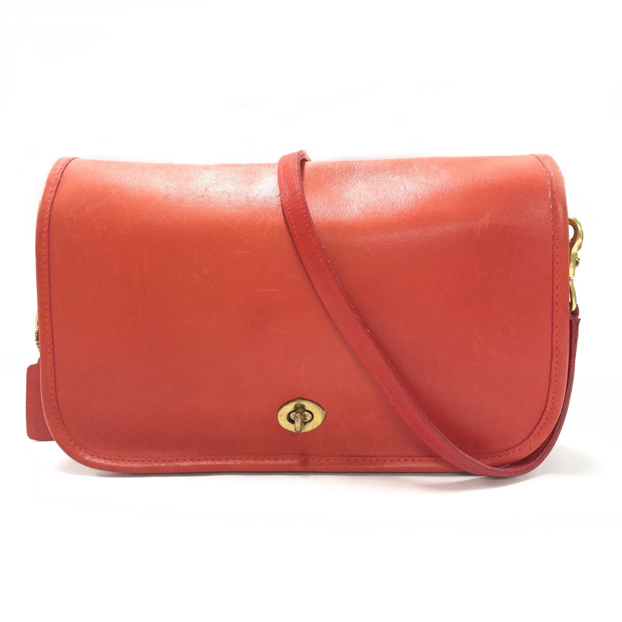 Coach Vintage Red Leather Classic Side Bag