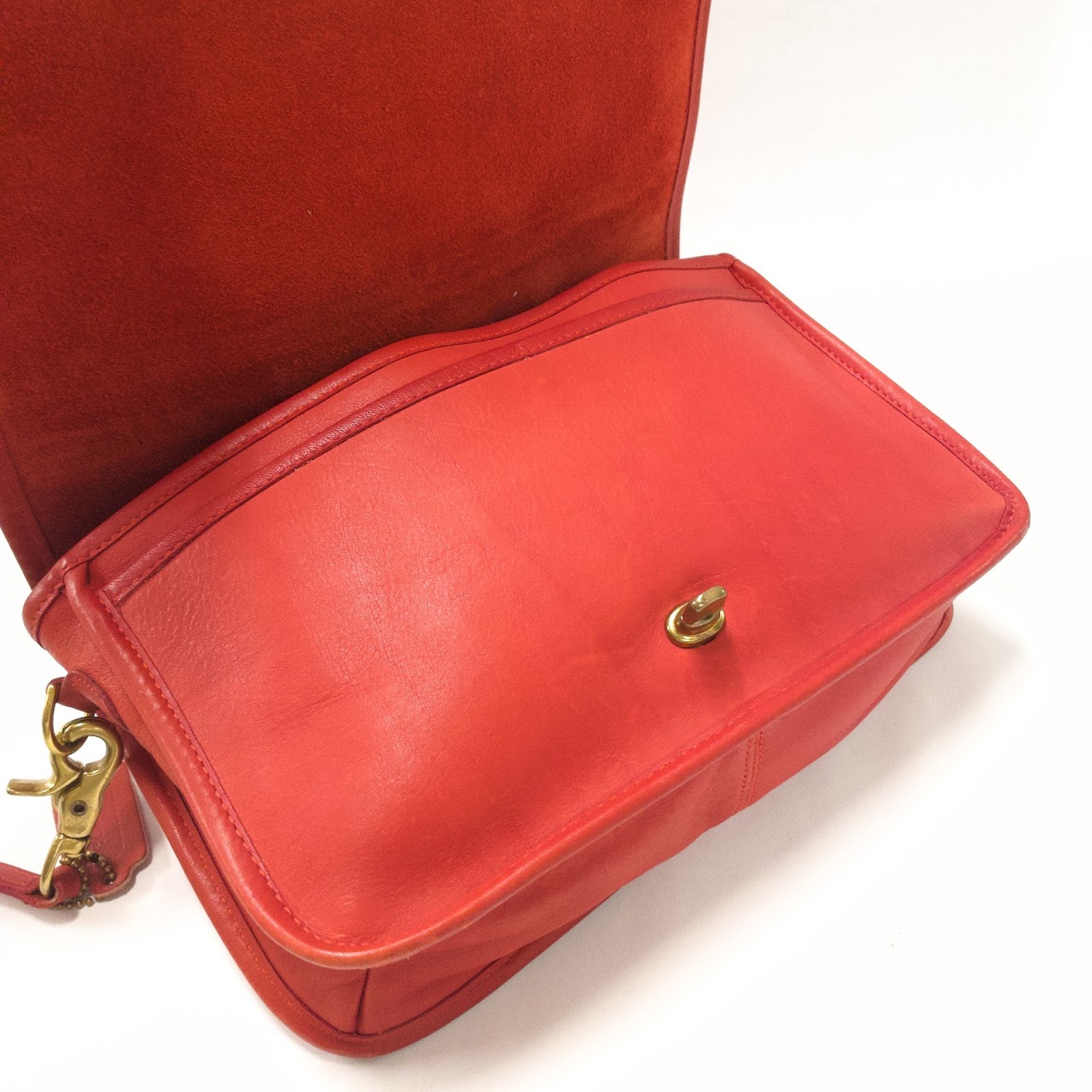 Coach Vintage Red Leather Classic Side Bag