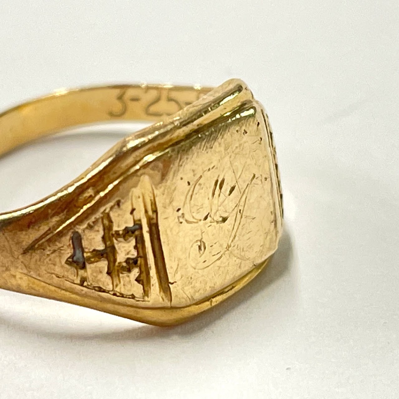 14K Gold Engraved Ring