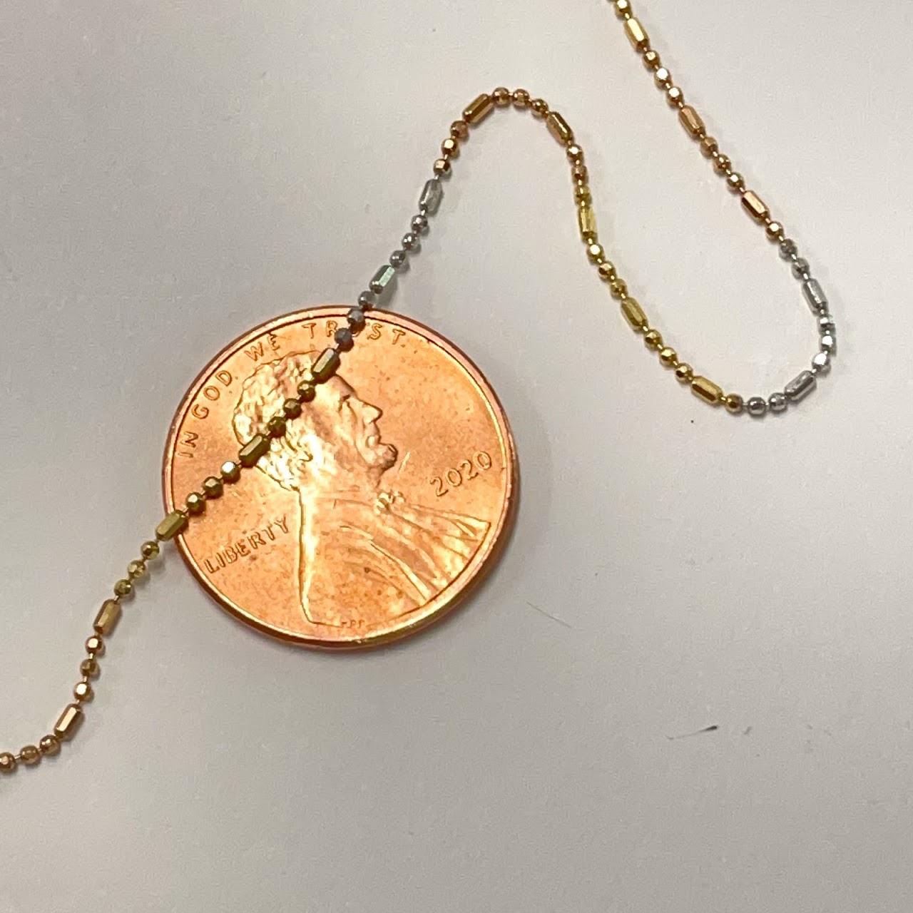 18K Tri-Color Gold Broken Necklace