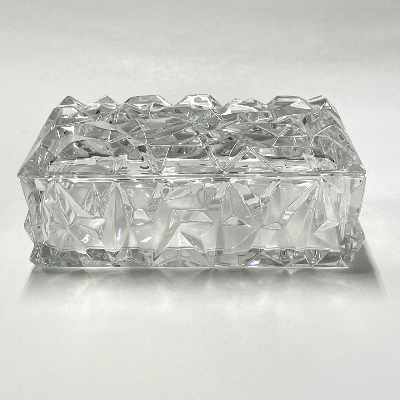 Tiffany & Co. Engraved "Black Enterprise" Rock Cut Crystal Lidded Box