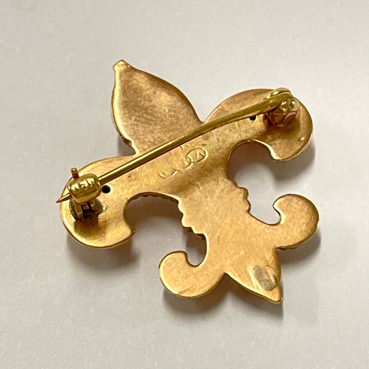 14K Rose Gold Fleur De Lis Brooch