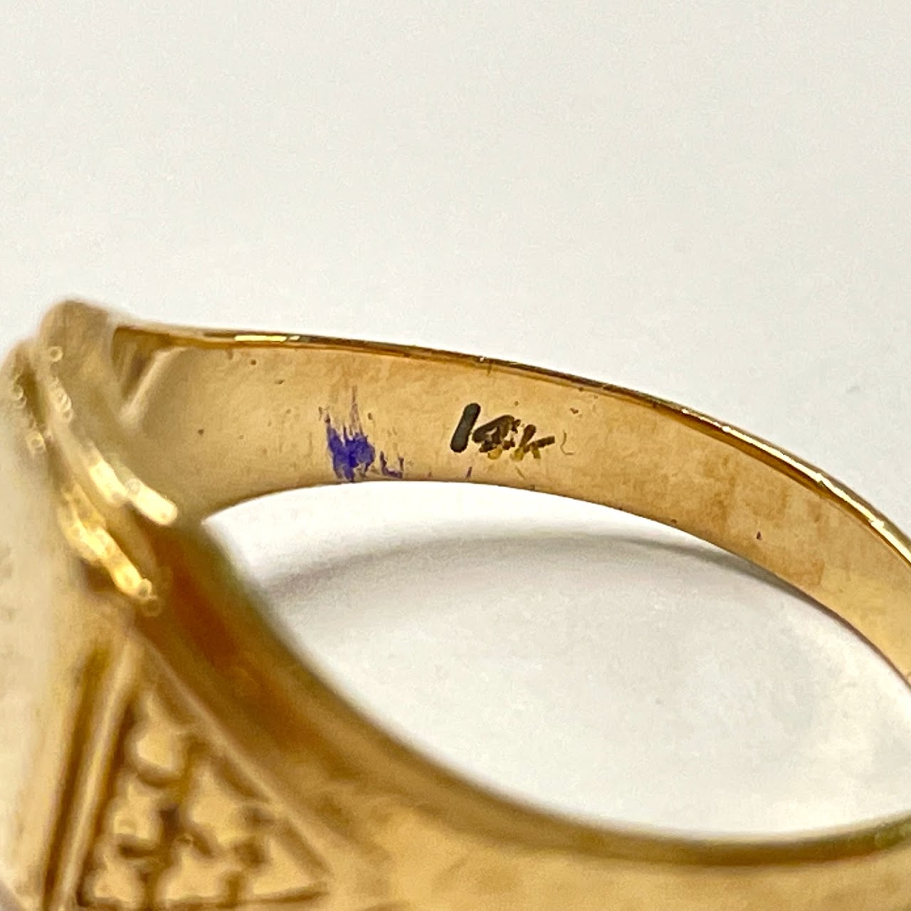 14K Gold Engraved Ring