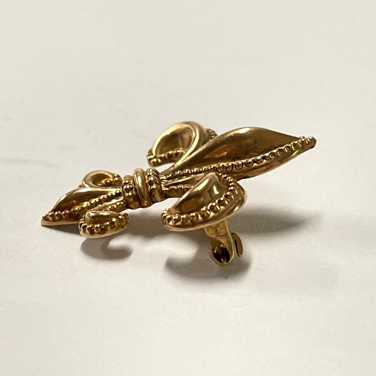 14K Rose Gold Fleur De Lis Brooch