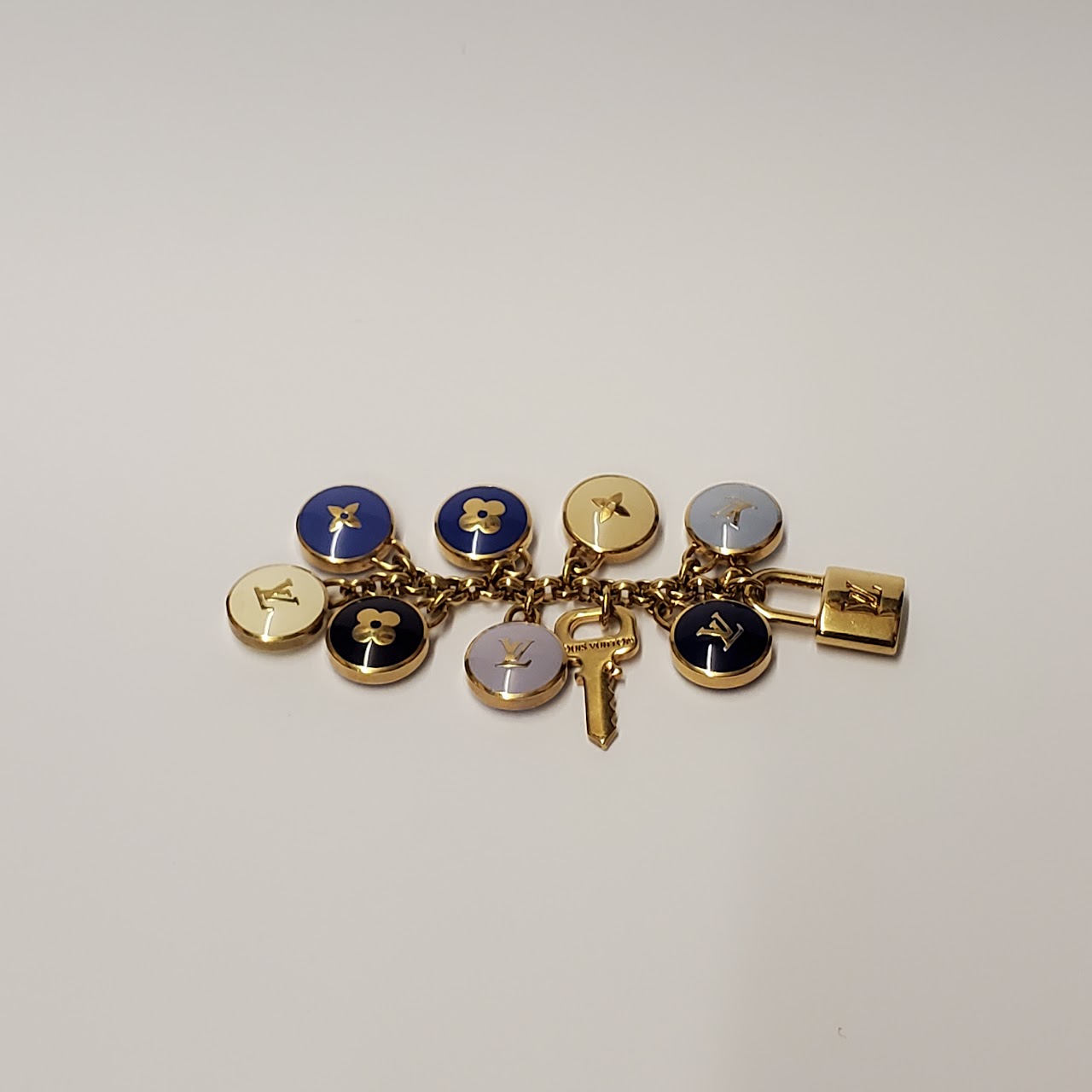Louis Vuitton Metal Enamel Pastilles Key Ring Holder Blue