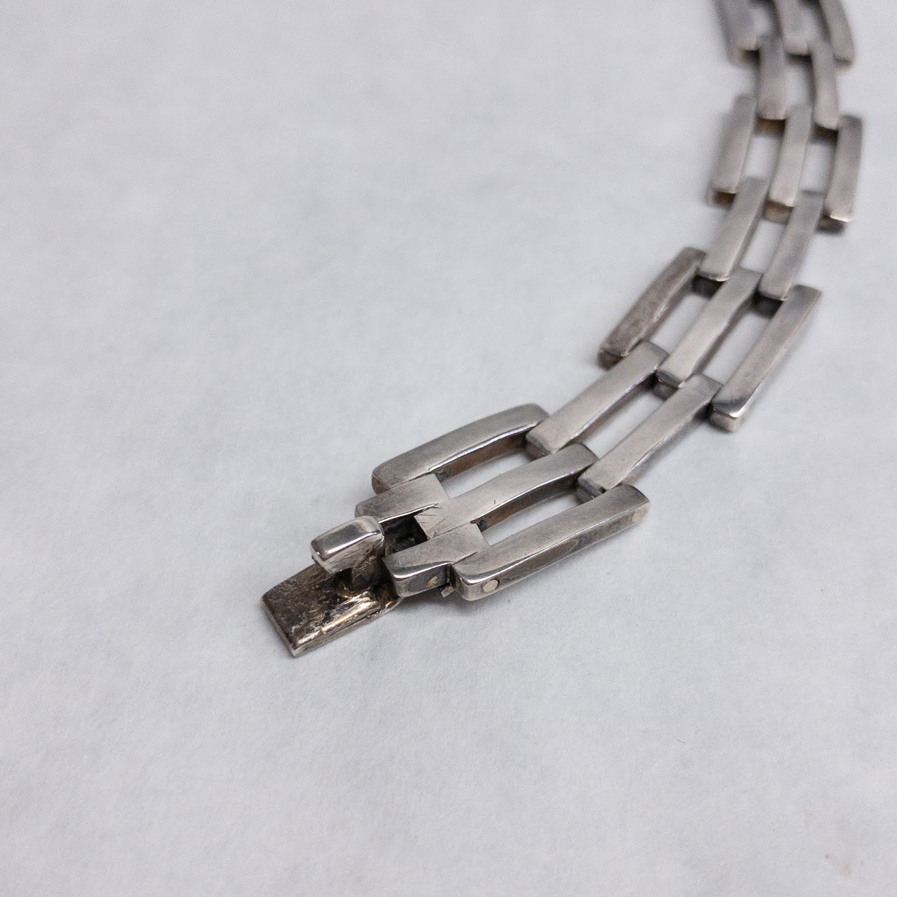 Sterling Silver Bar Link Necklace