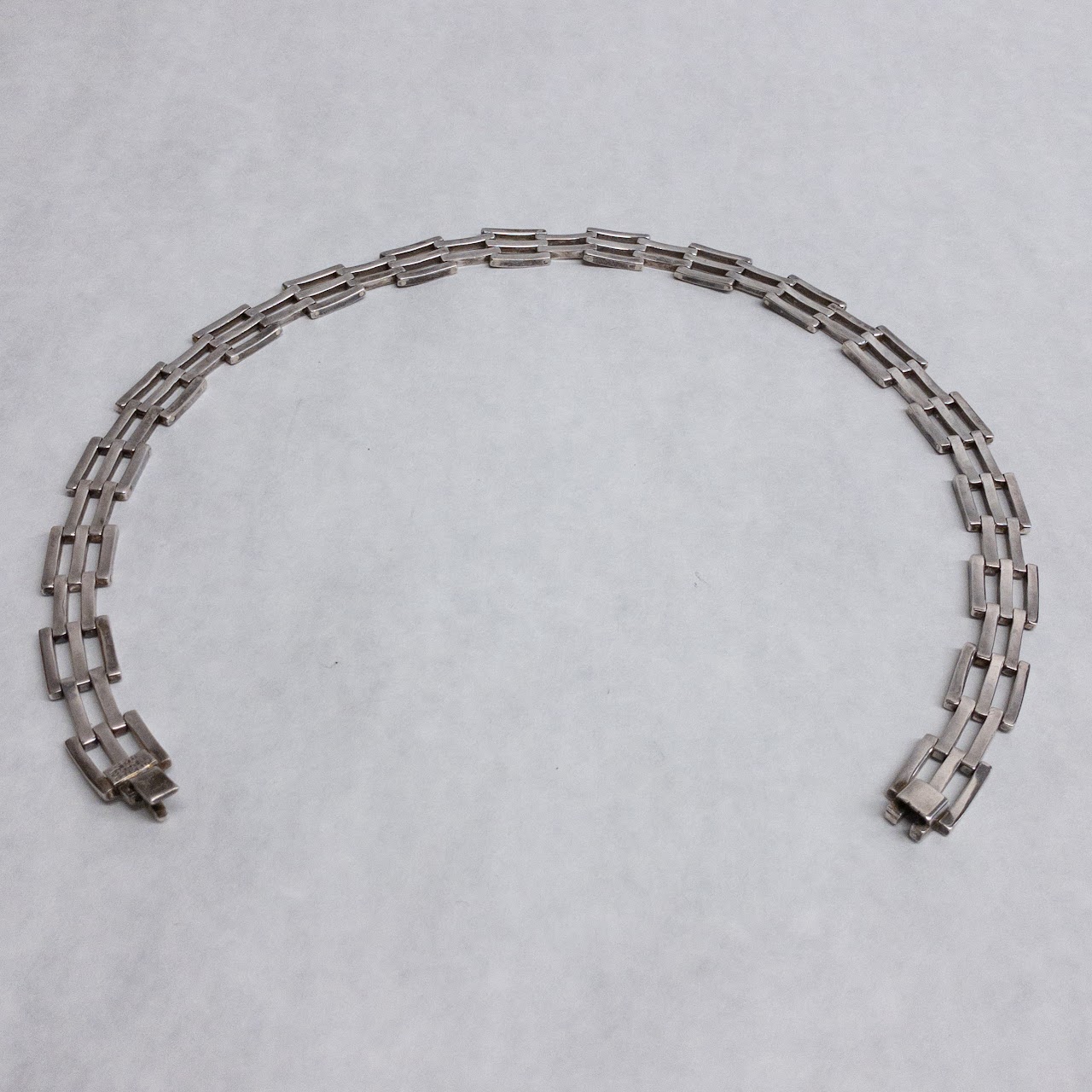 Sterling Silver Bar Link Necklace