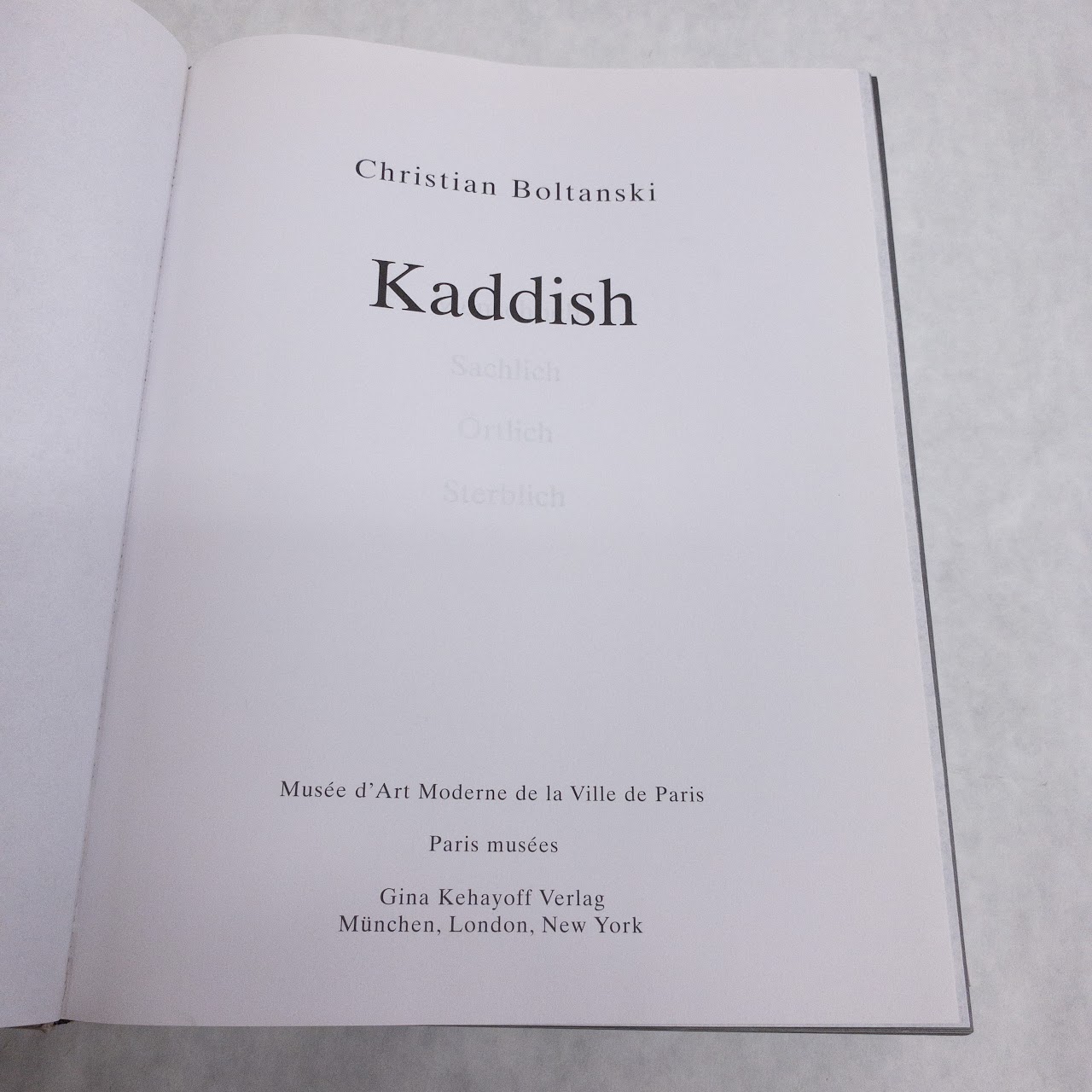 Christian Boltanski "Kaddish" Rare Book