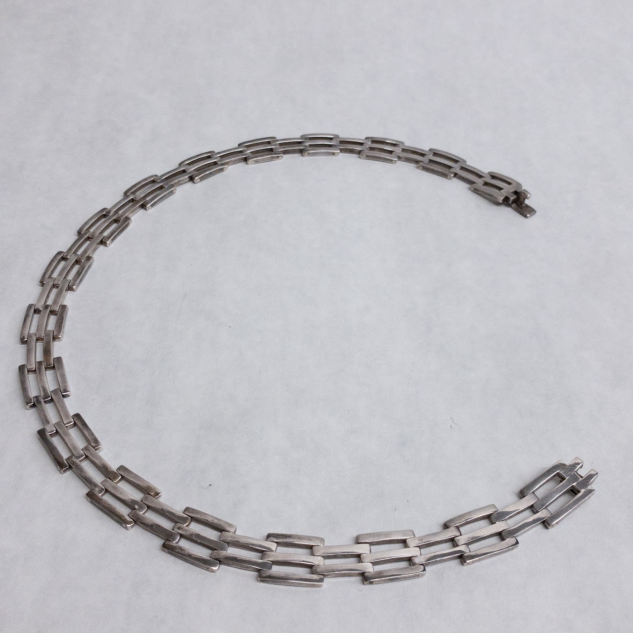 Sterling Silver Bar Link Necklace