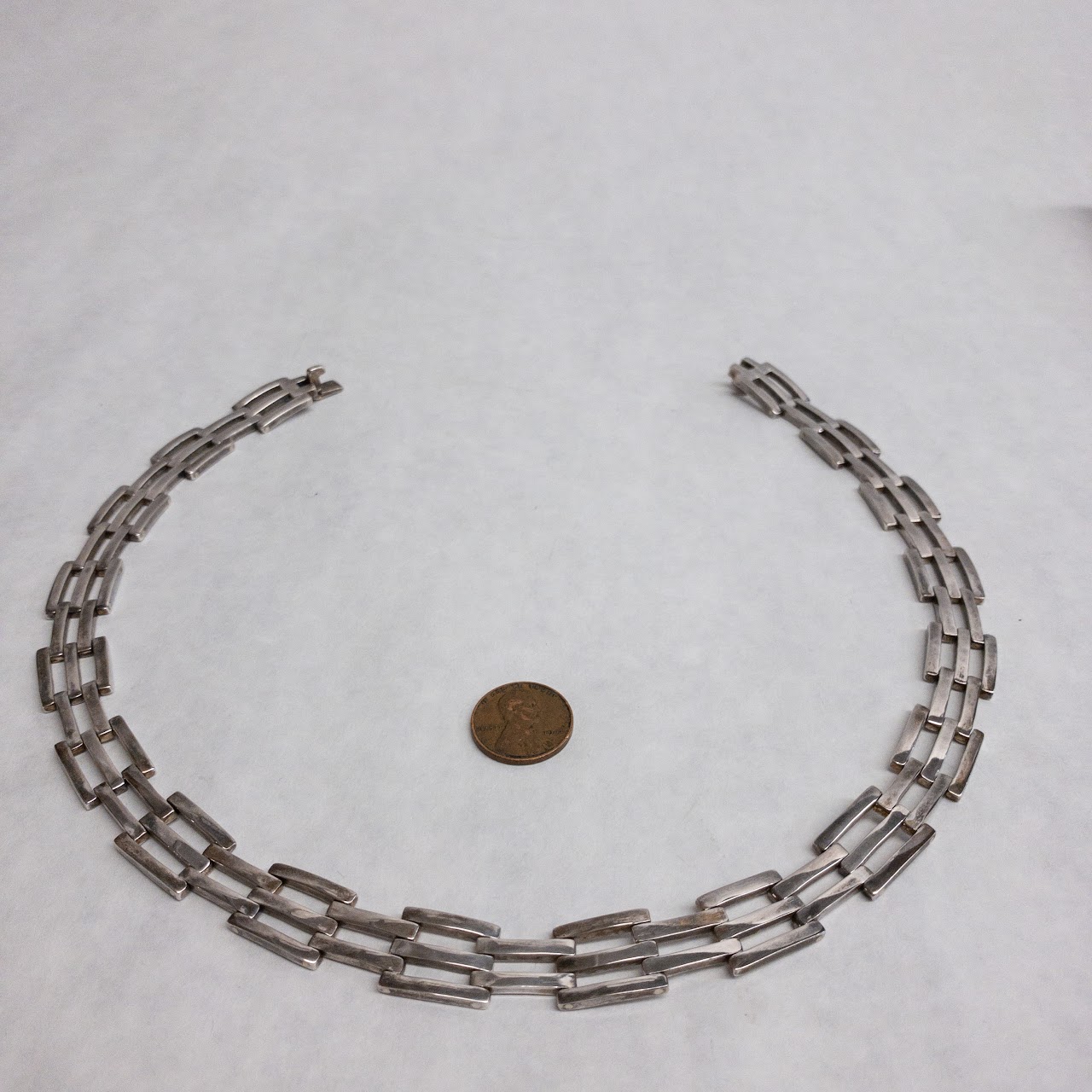 Sterling Silver Bar Link Necklace