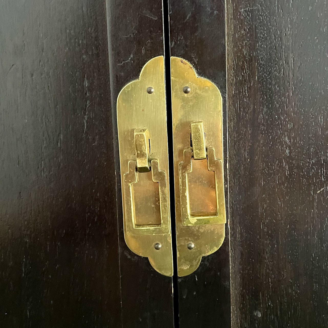 Asian Brass-Trimmed Wooden Chest