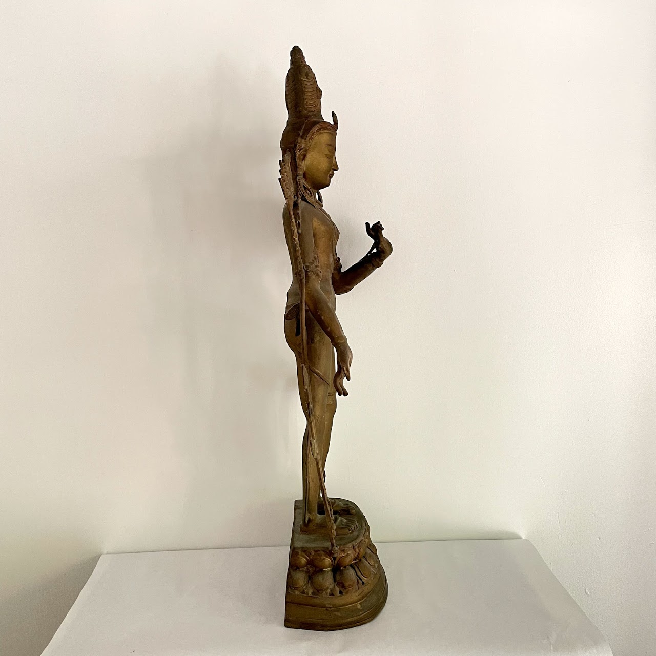 Brass Large Hindu Goddess Statue