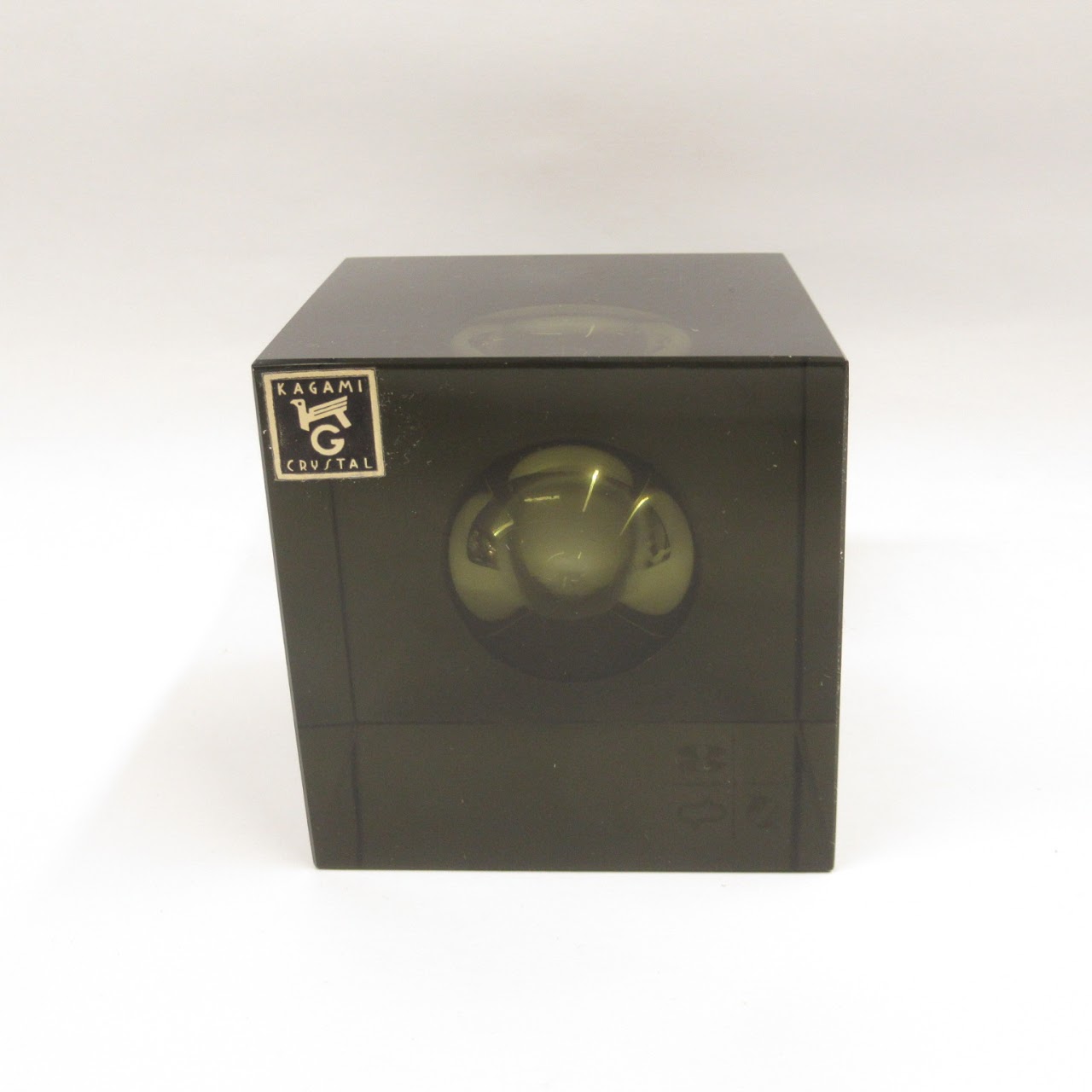 Kagami Crystal Cube Paperweight