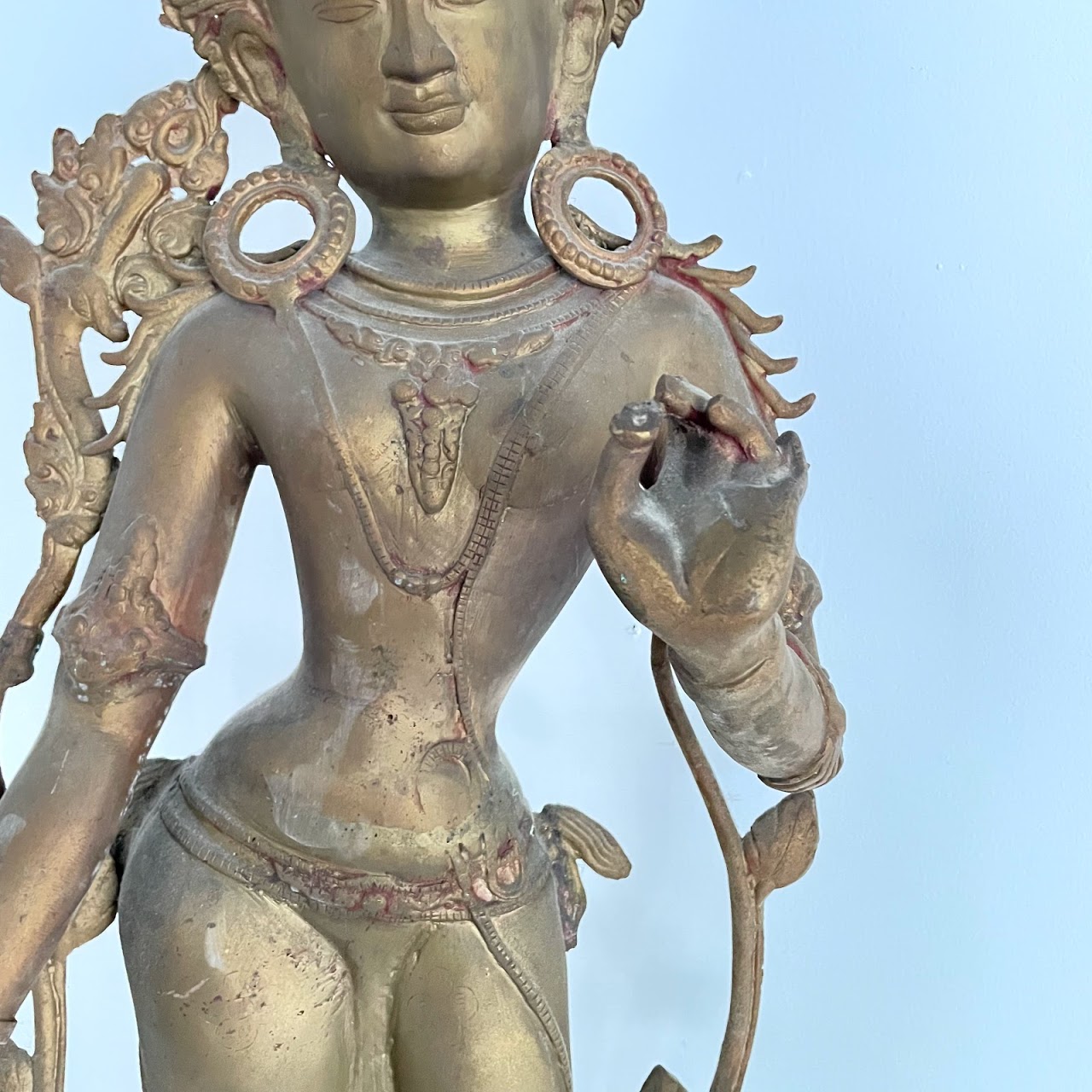 Brass Large Hindu Goddess Statue