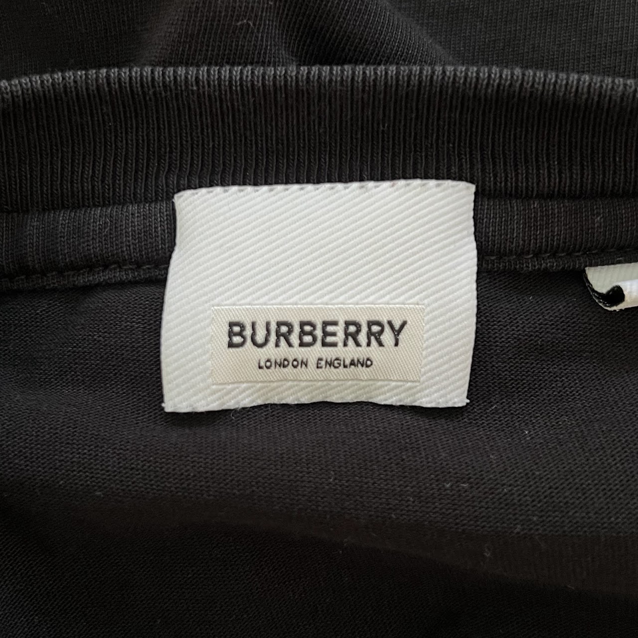 Burberry Check Panel  Black T Shirt
