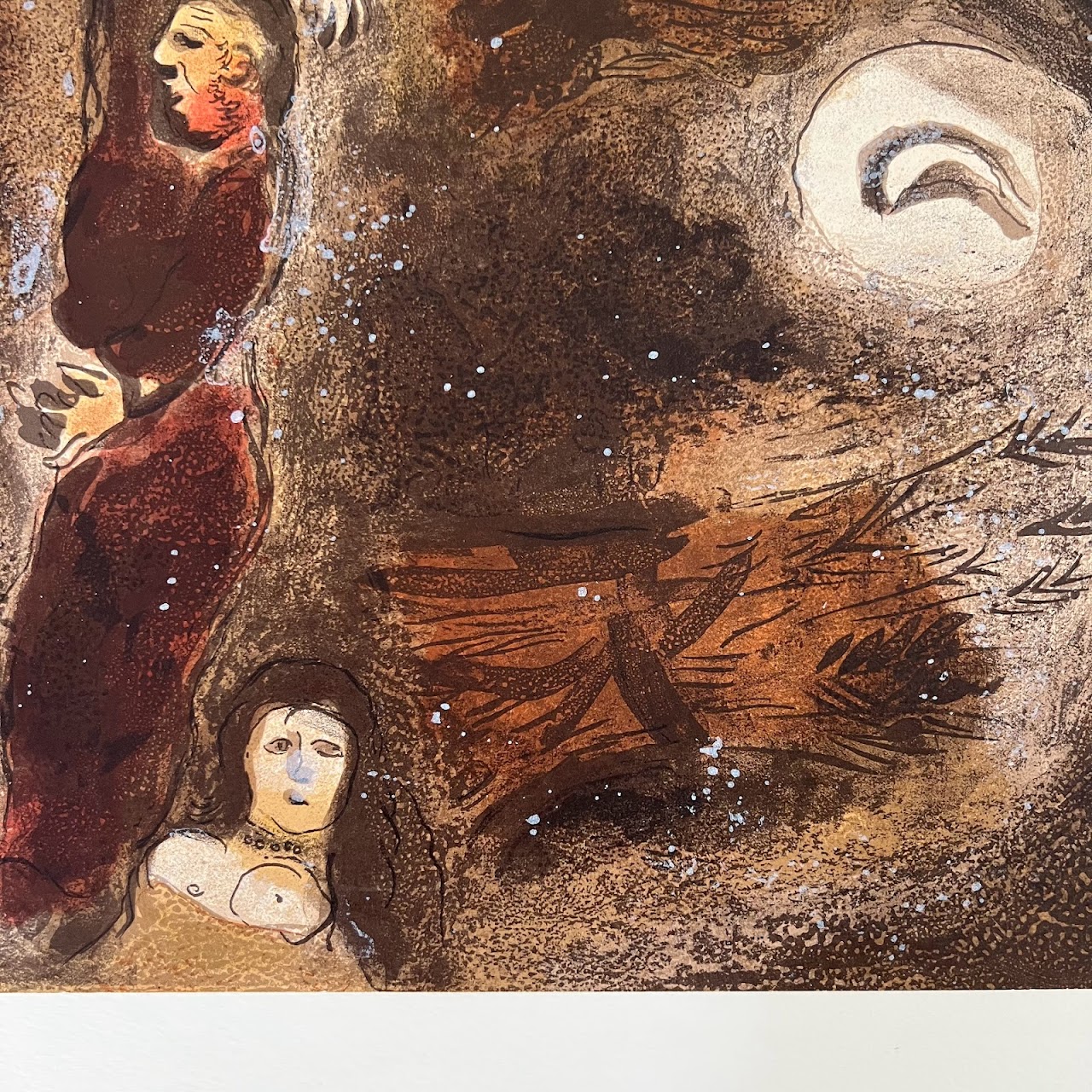 Marc Chagall 'Ruth at the Feet of Boaz' Lithograph Bookplate