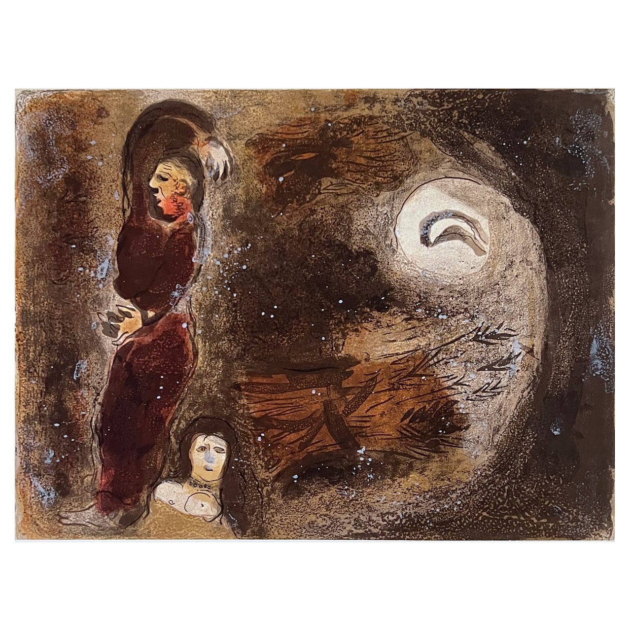 Marc Chagall 'Ruth at the Feet of Boaz' Lithograph Bookplate