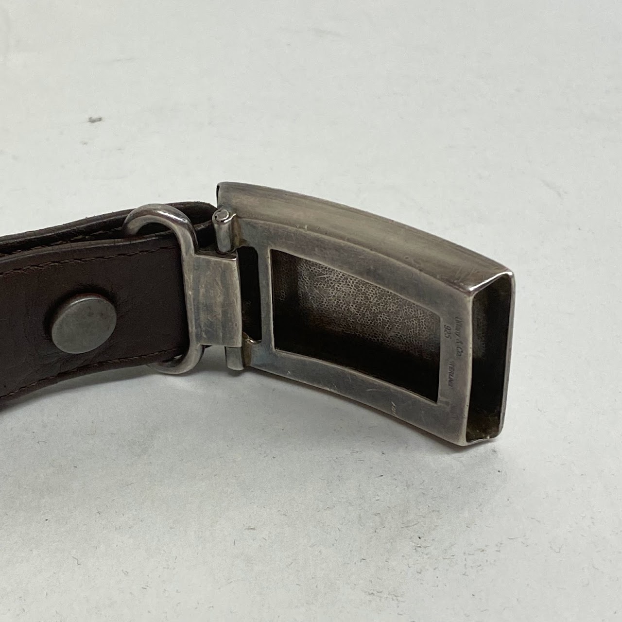 Tiffany & Co. Sterling Silver & Leather Belt