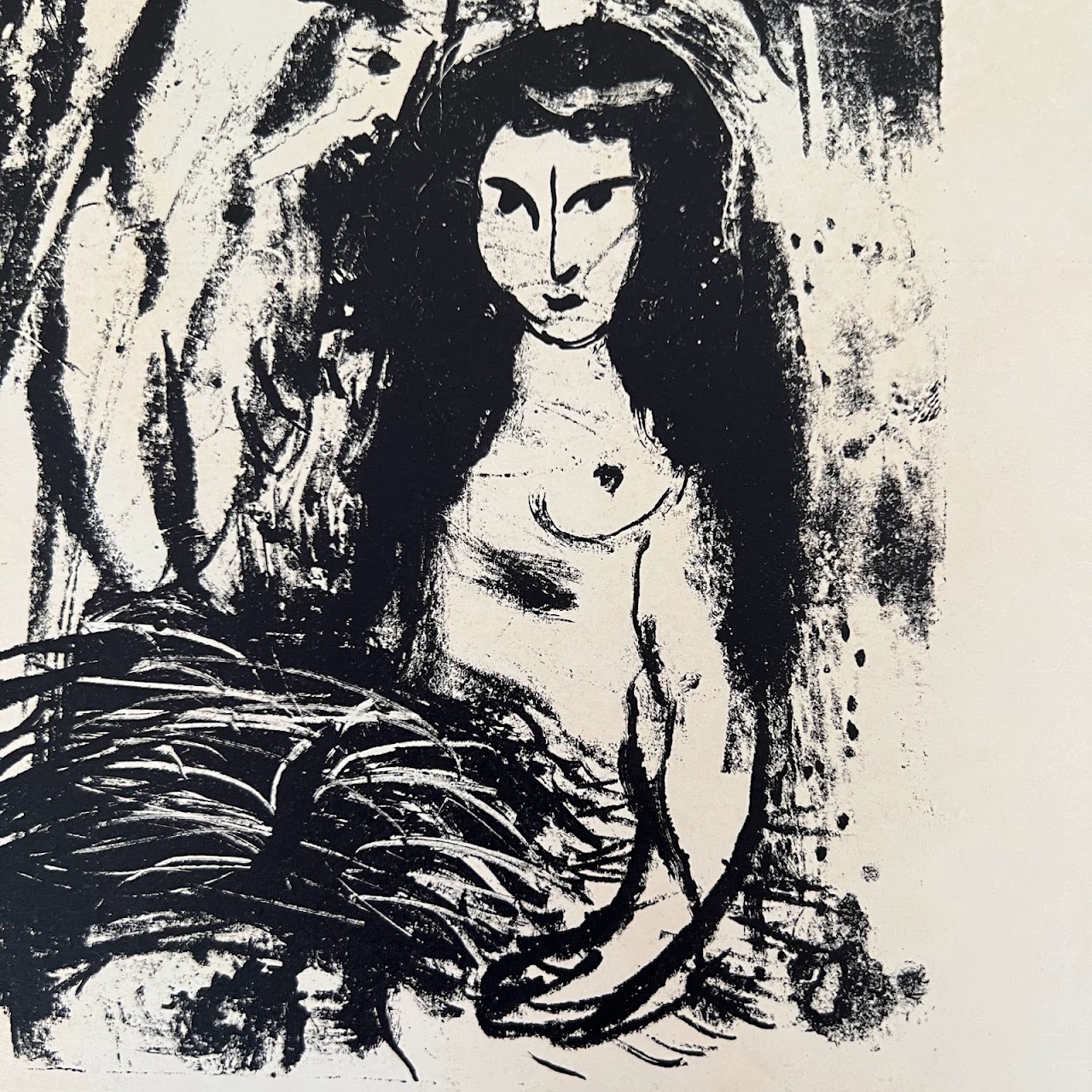 Marc Chagall 'Ruth at the Feet of Boaz' Lithograph Bookplate