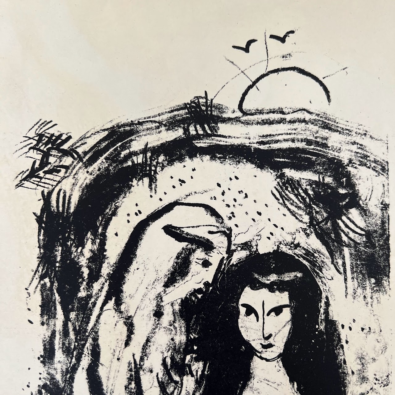 Marc Chagall 'Ruth at the Feet of Boaz' Lithograph Bookplate