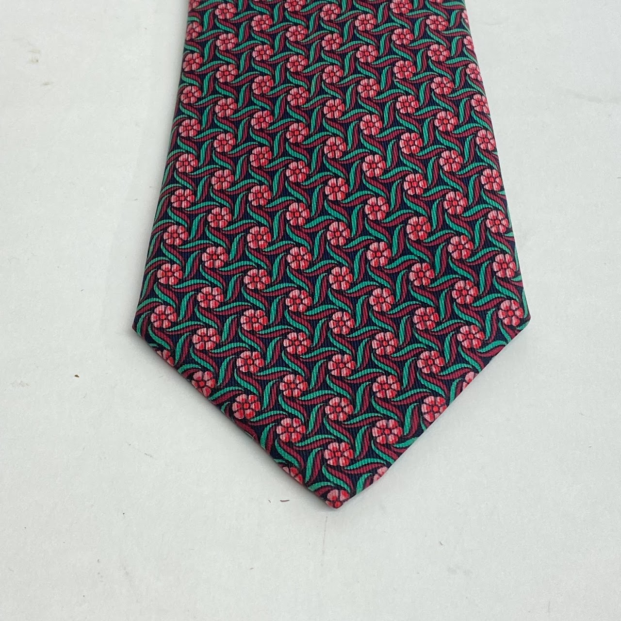 Hermès Floral Pattern Silk Tie