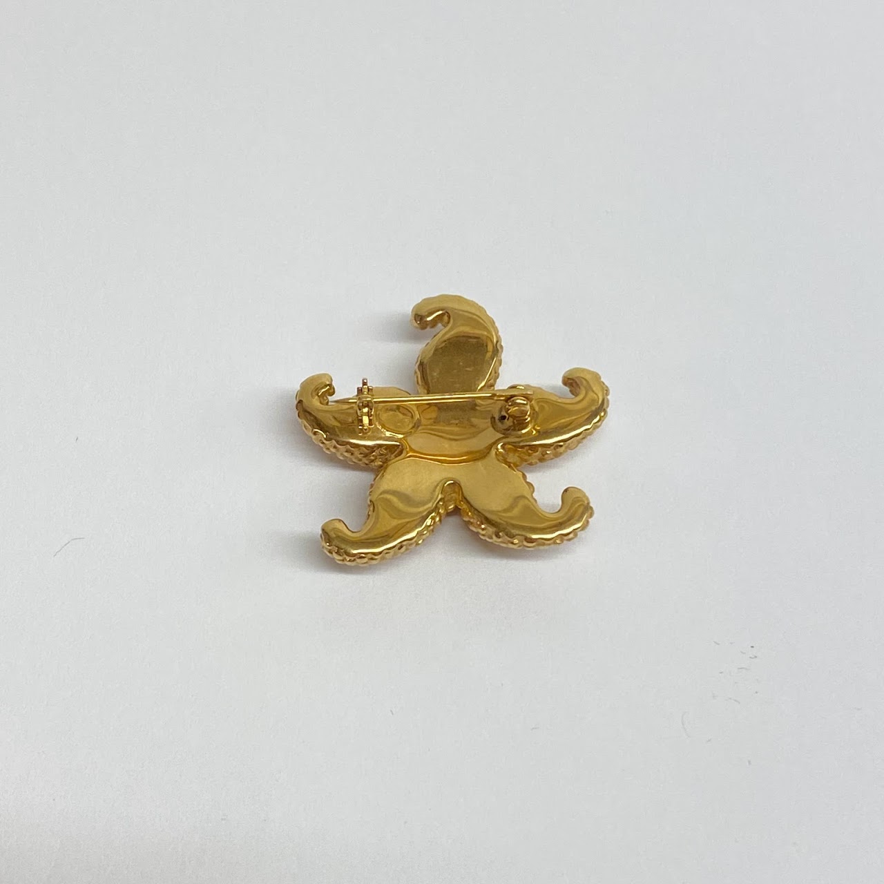 14K Gold Starfish Brooch