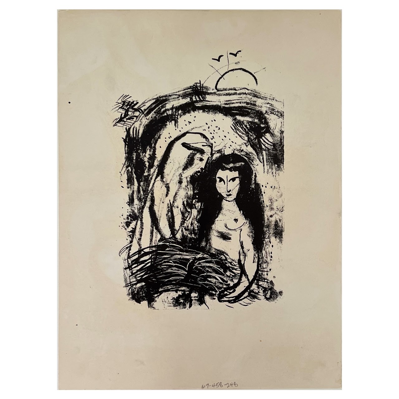 Marc Chagall 'Ruth at the Feet of Boaz' Lithograph Bookplate