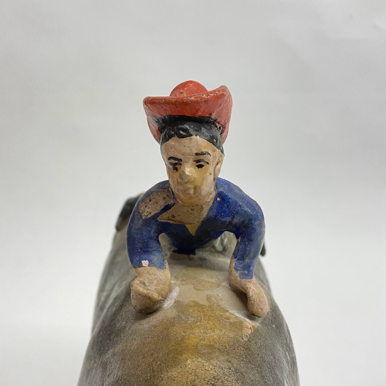 Mexican Folk Art Cowboy Canine Sculpture