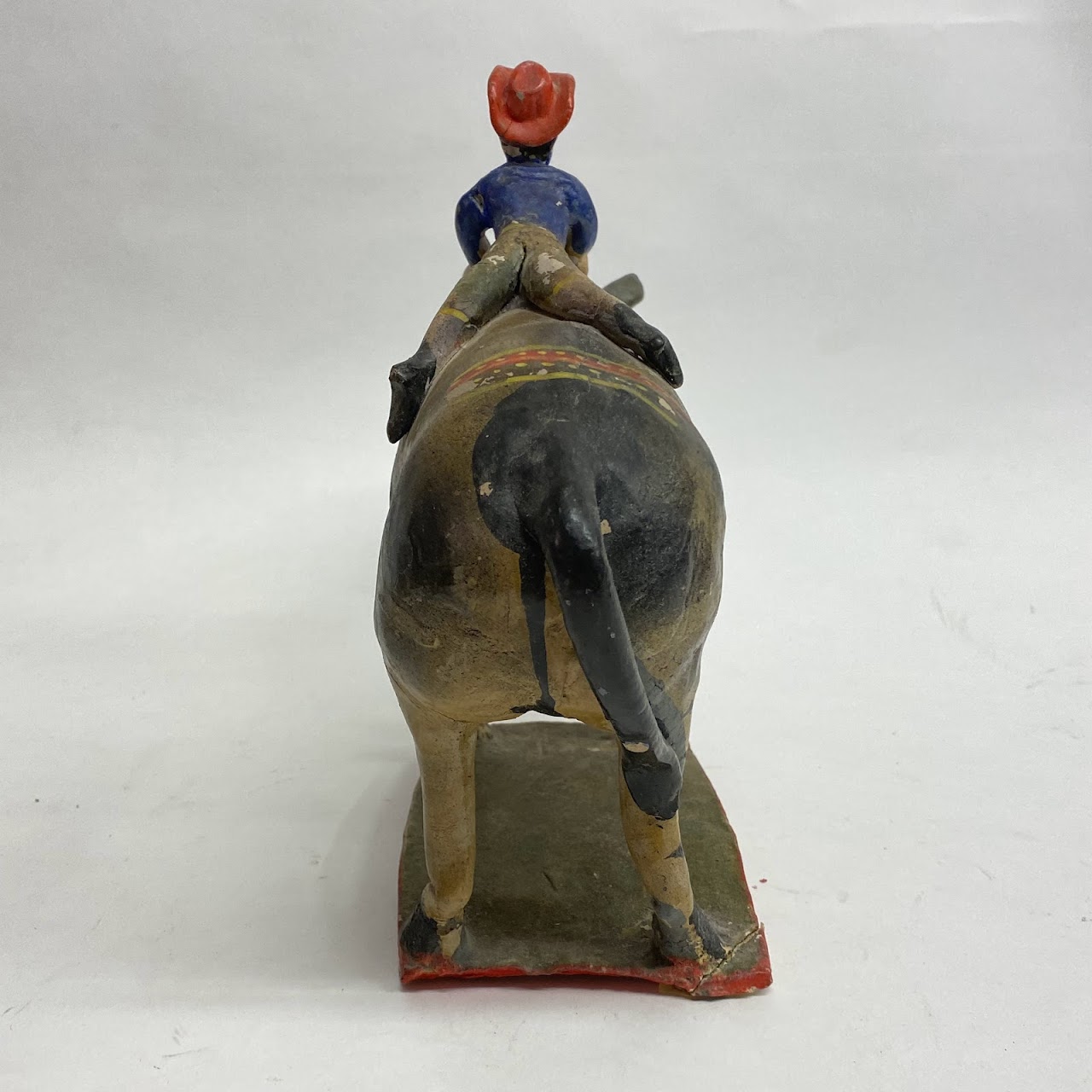 Mexican Folk Art Cowboy Canine Sculpture