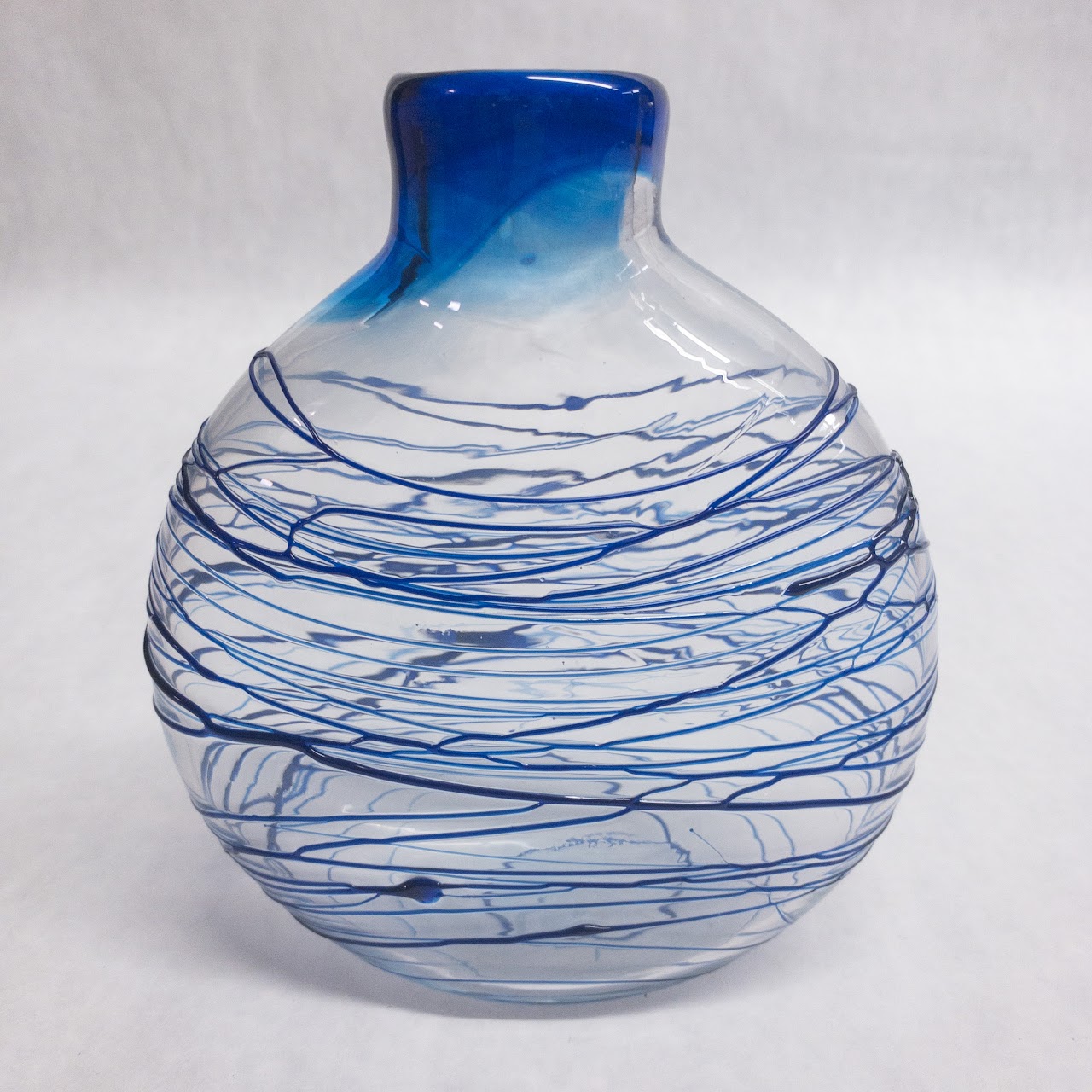 Art Glass Signed Drizzle Vase