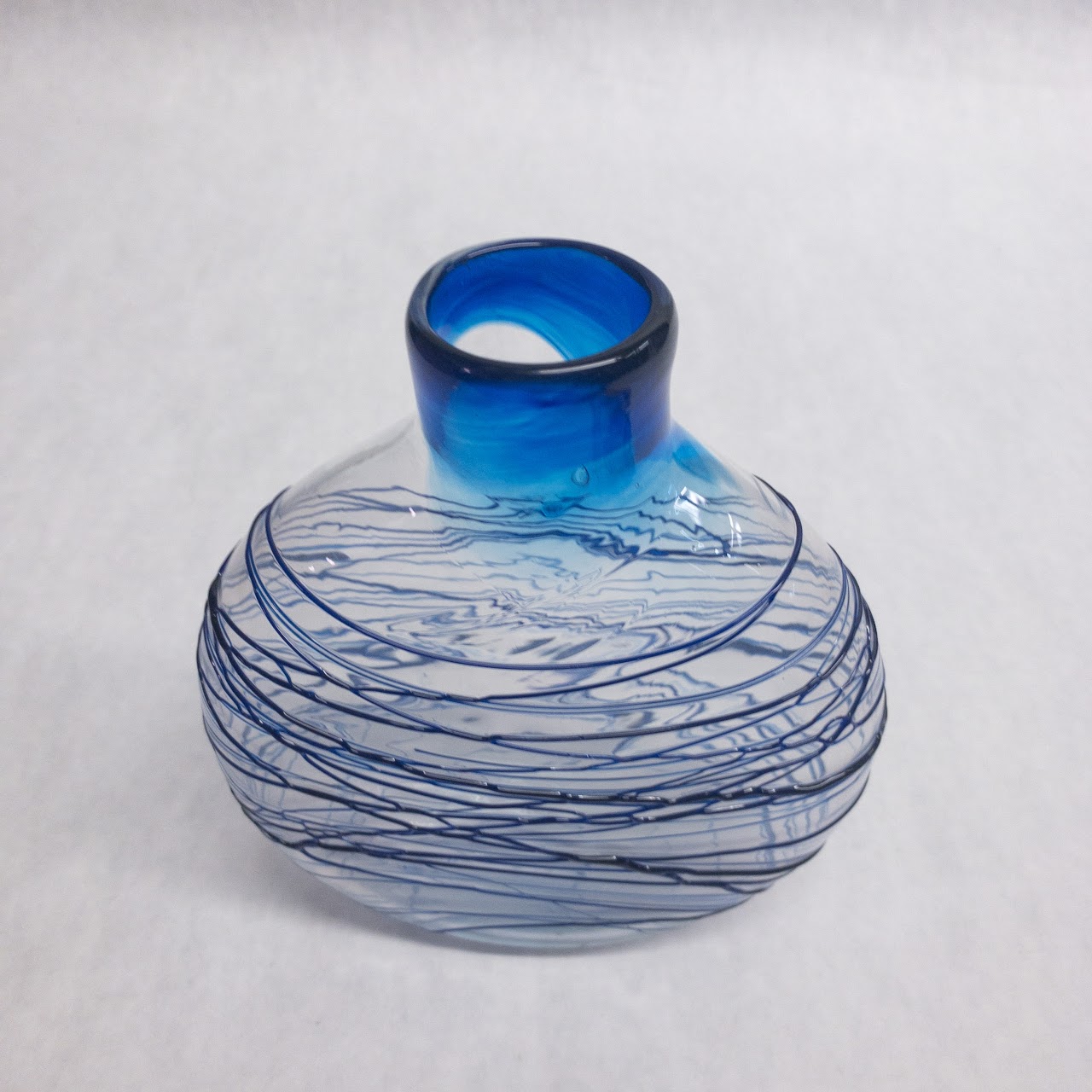 Art Glass Signed Drizzle Vase