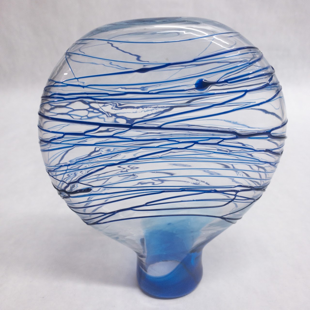 Art Glass Signed Drizzle Vase