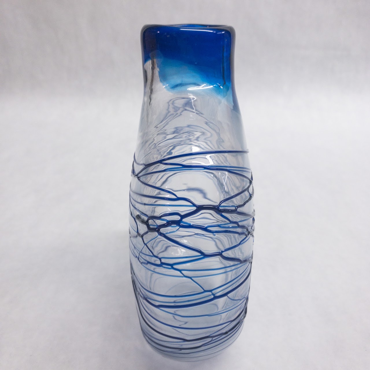 Art Glass Signed Drizzle Vase