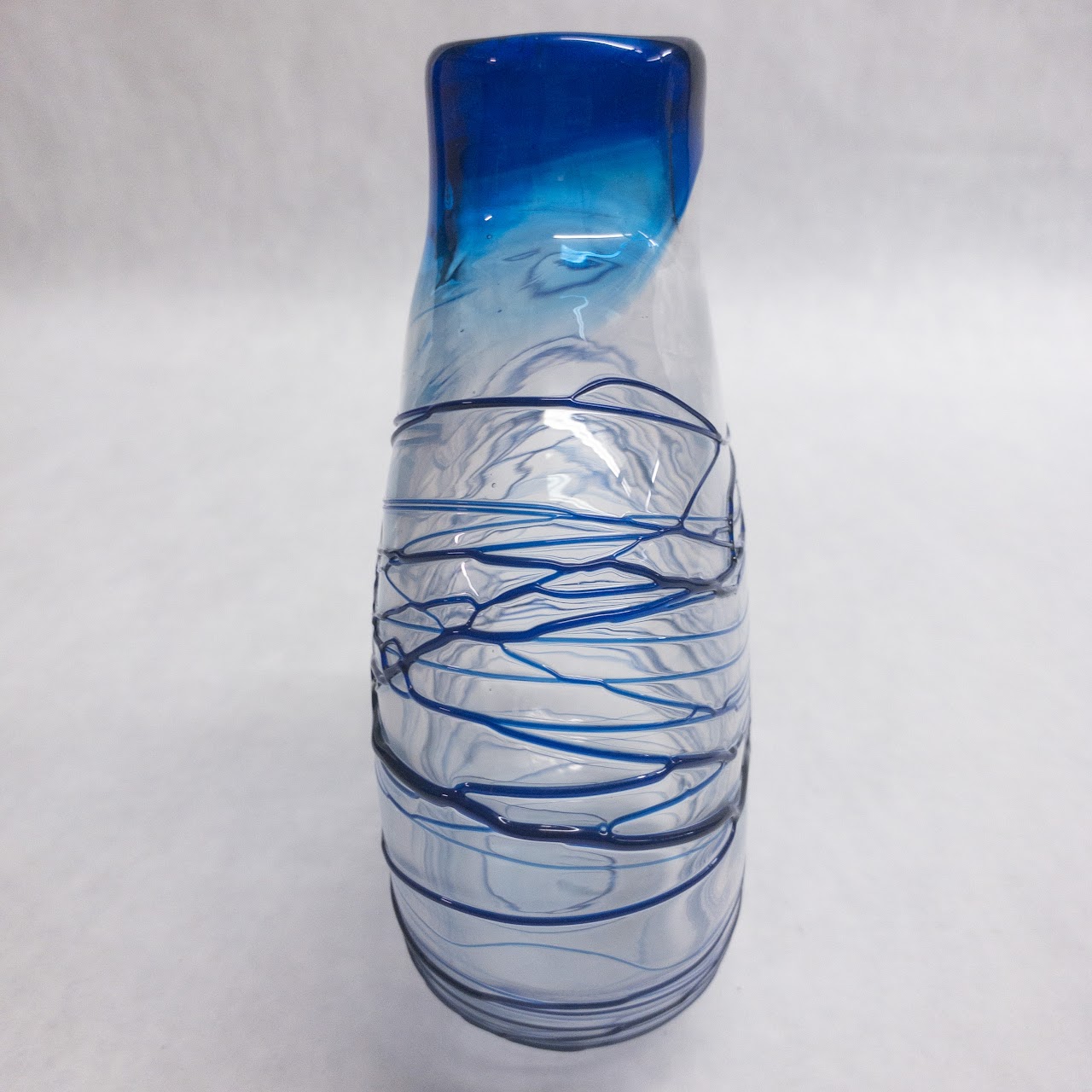 Art Glass Signed Drizzle Vase