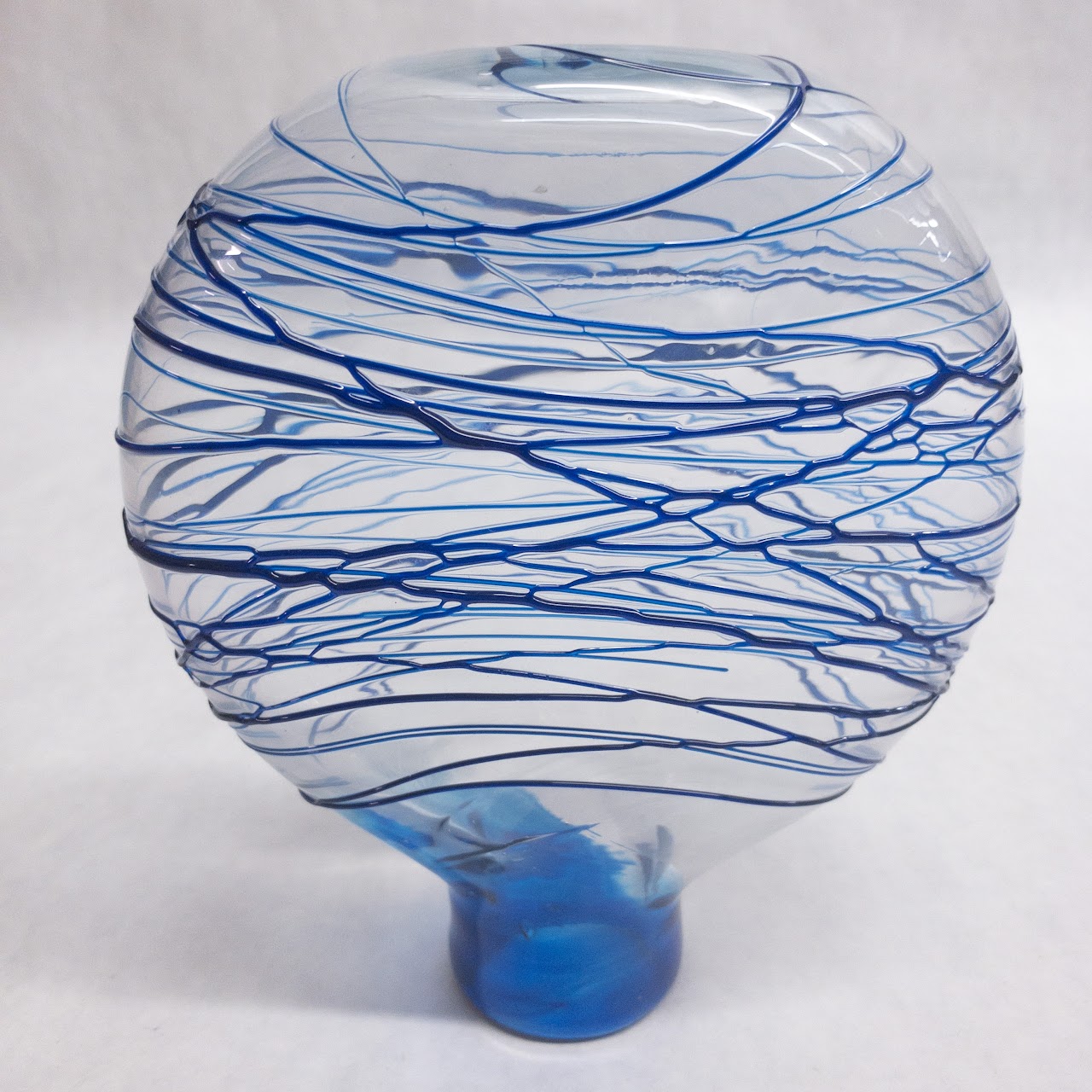 Art Glass Signed Drizzle Vase