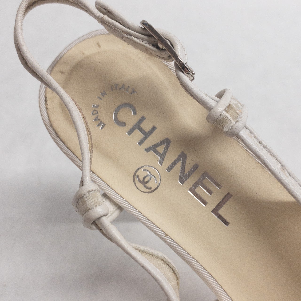 Chanel Sheer Floral Slingbacks