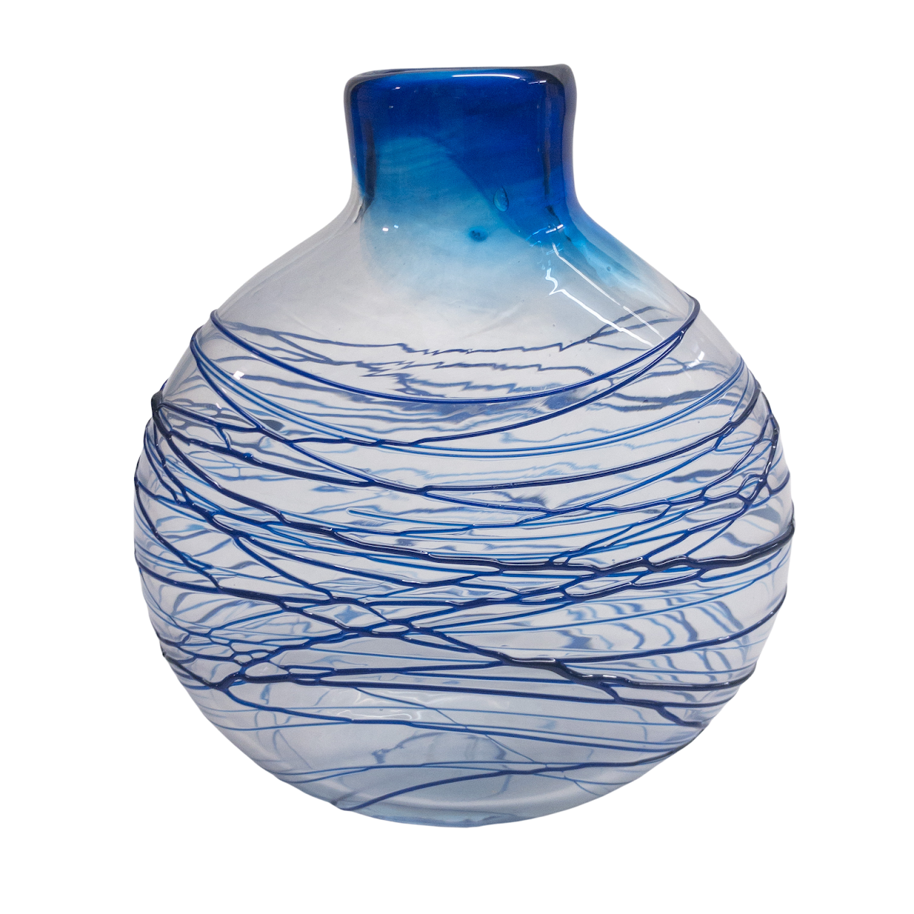 Art Glass Signed Drizzle Vase