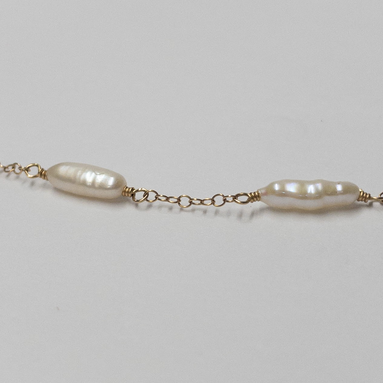 18K Gold & Freshwater Pearl Bead Necklace