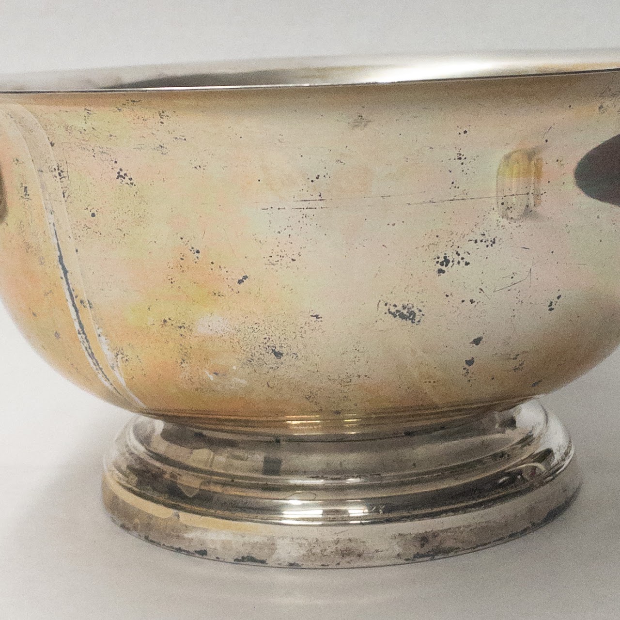 Sterling Silver 10" Vintage Engraved Footed Bowl