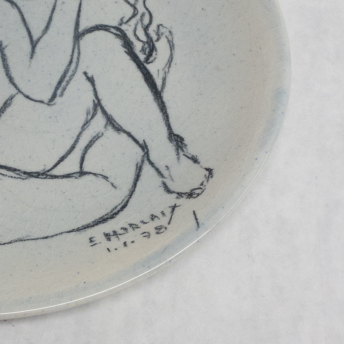 E. Morlaix Signed Nude Study Plate Duo