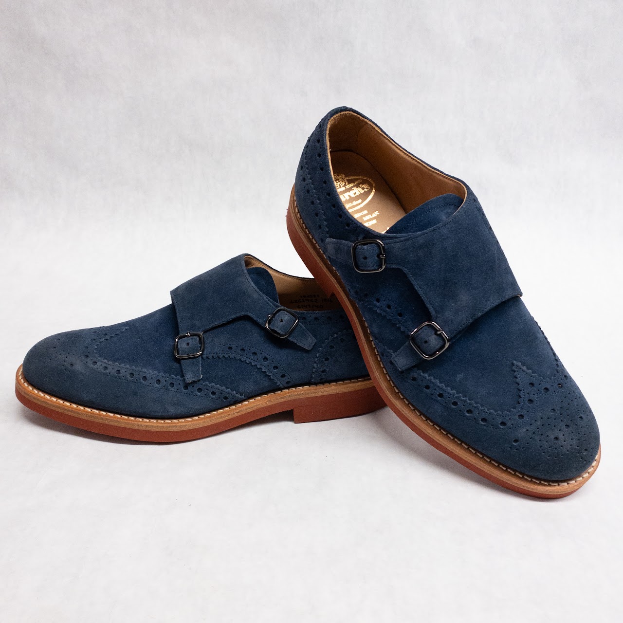 Church's MINT Kelby Suede Monk Strap Shoes