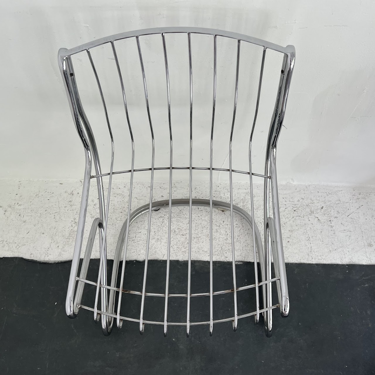 1970s Italian Chromed Steel Cantilever Chair