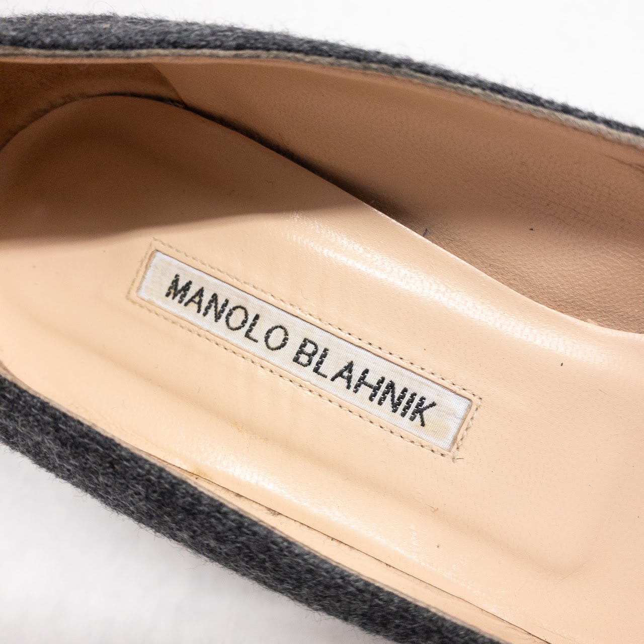 Manolo Blahnik Flannel & Snakeskin Pumps