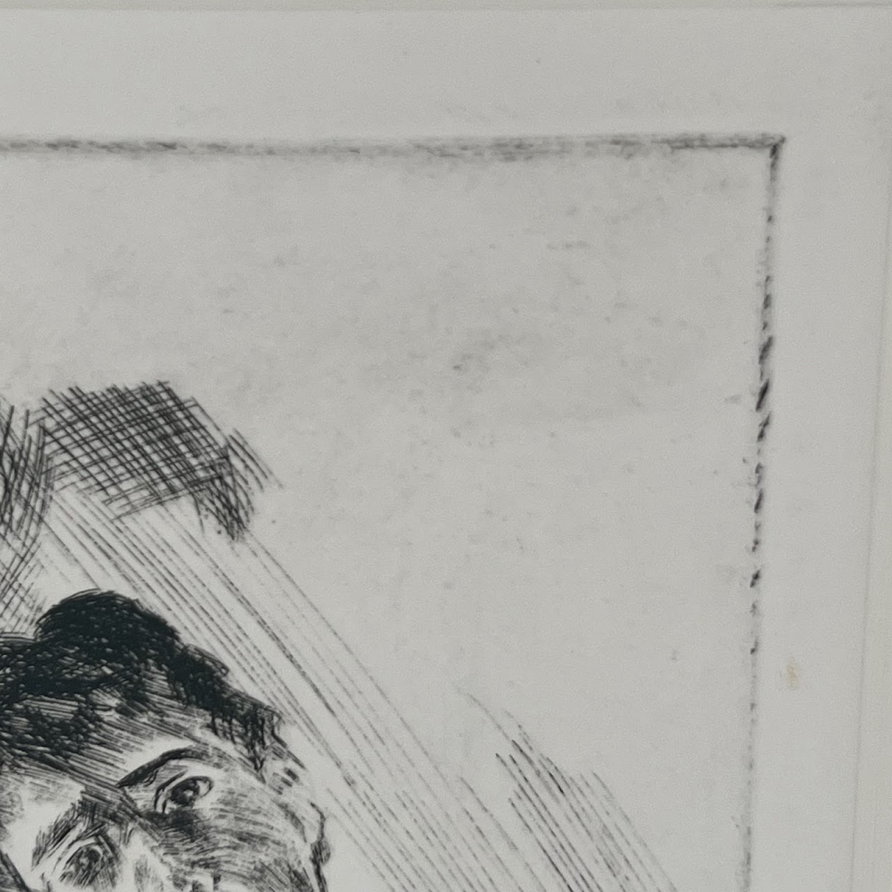 Massen Signed Self-Portrait Etching