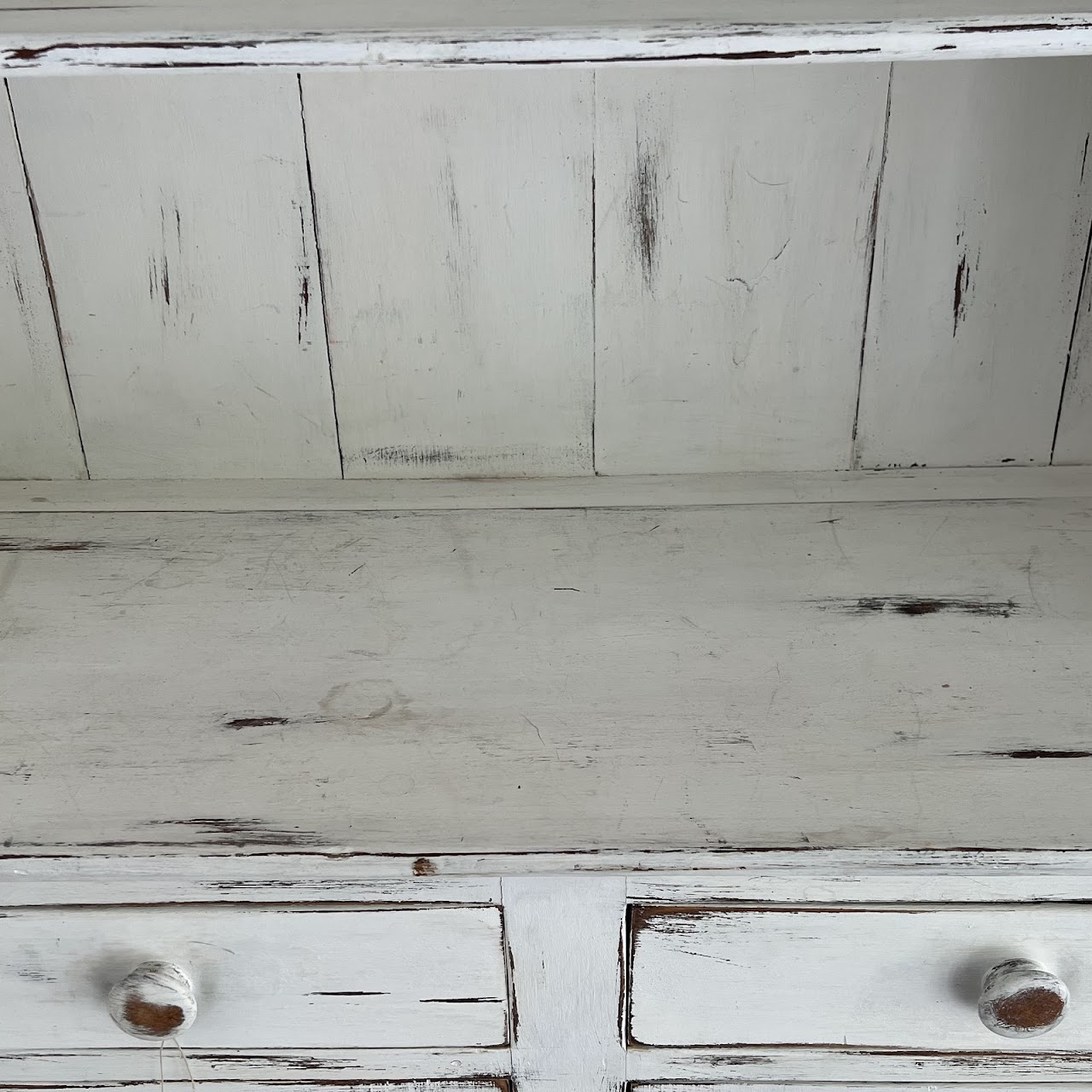 Rustic Painted Pine Hutch