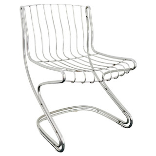 1970s Italian Chromed Steel Cantilever Chair
