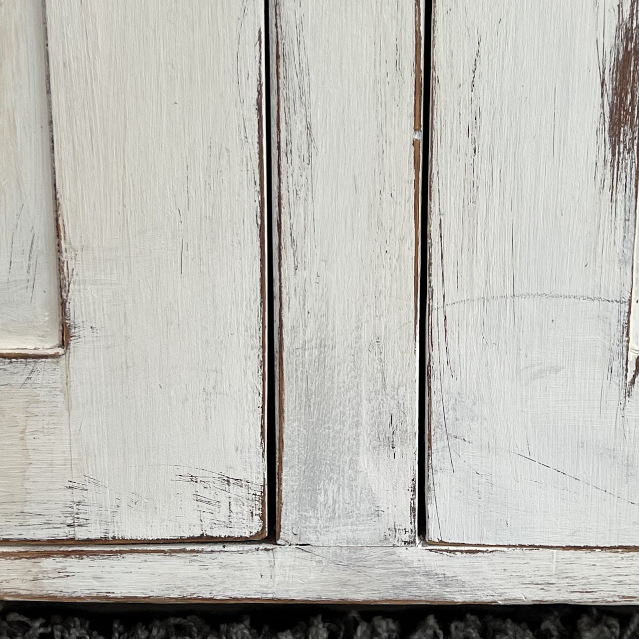 Rustic Painted Pine Hutch